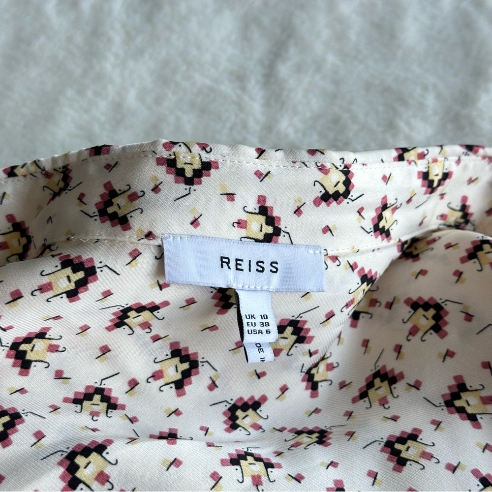Reiss Floral Blouse in Cream and Black - Picture 11 of 11